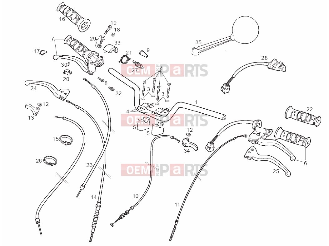 derbi Variant Courier 50 Tables » Handlebar - Controls
