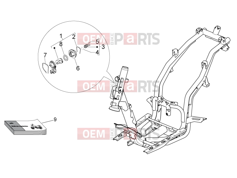 FRAME » Lock hardware kit - Derbi Variant Sport 50 2016