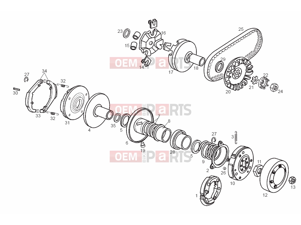 derbi Variant Start-Courier 50 Tables » Variator
