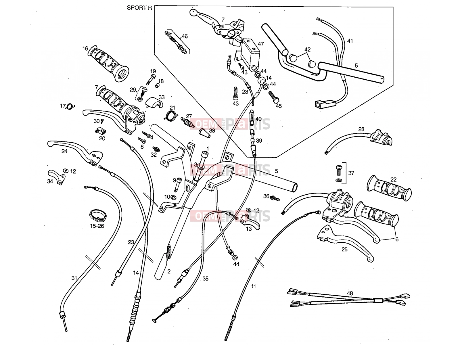 Tables » Handlebar - Controls - Derbi Variant Start-Stop 50 1999