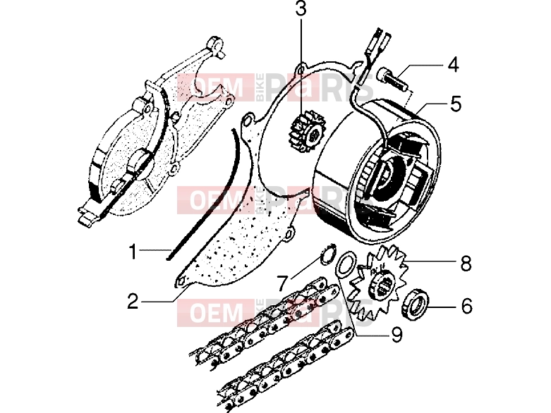 Engine » Half crankcase covers - Gilera Eaglet