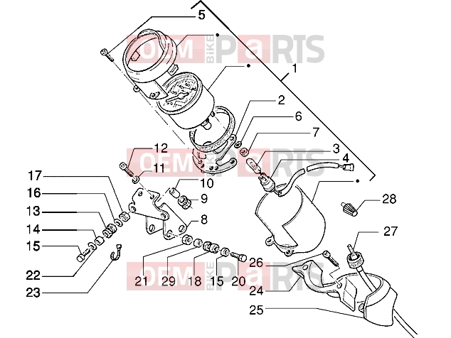 gilera Eaglet automatic Handlebars » Speedometer