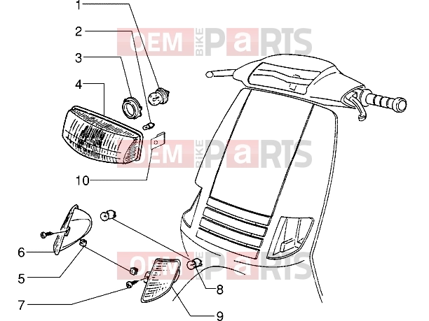 Electrical system » Headlamp - Gilera Easy Moving