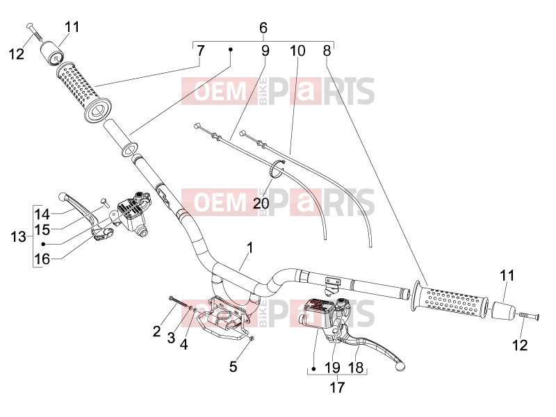 gilera 2008 Fuoco 500 Handlebars/Steering » Handlebars - Master cil.
