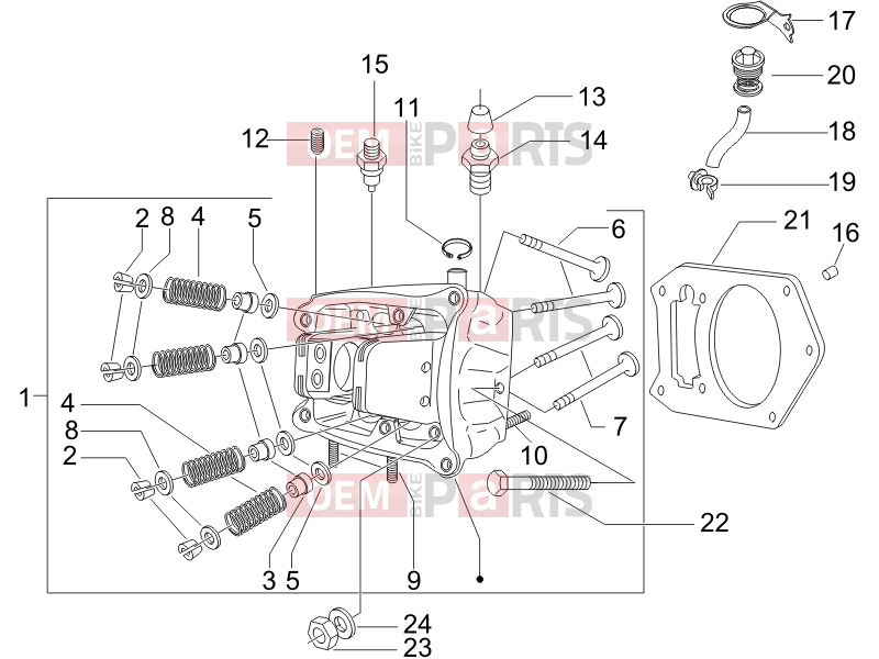gilera 2009 Fuoco 500 Engine » Head unit - Valve