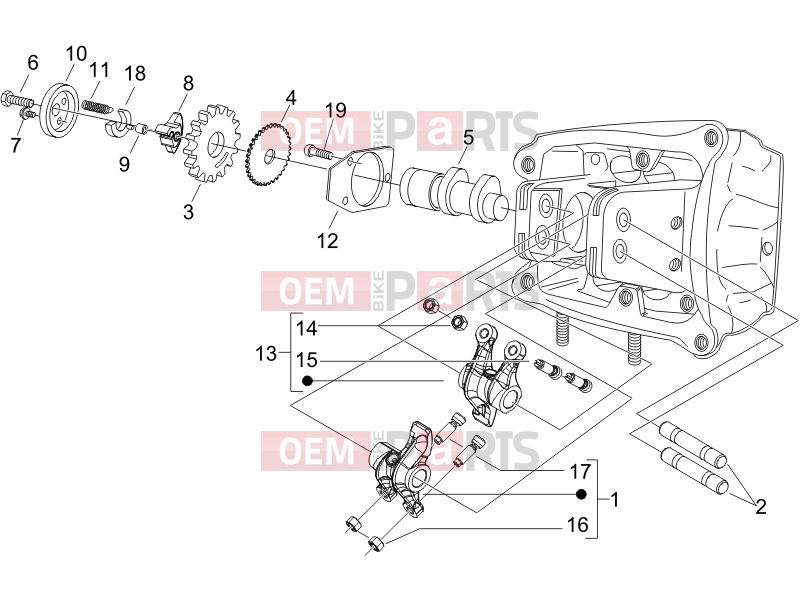 gilera 2009 Fuoco 500 Engine » Rocking levers support unit