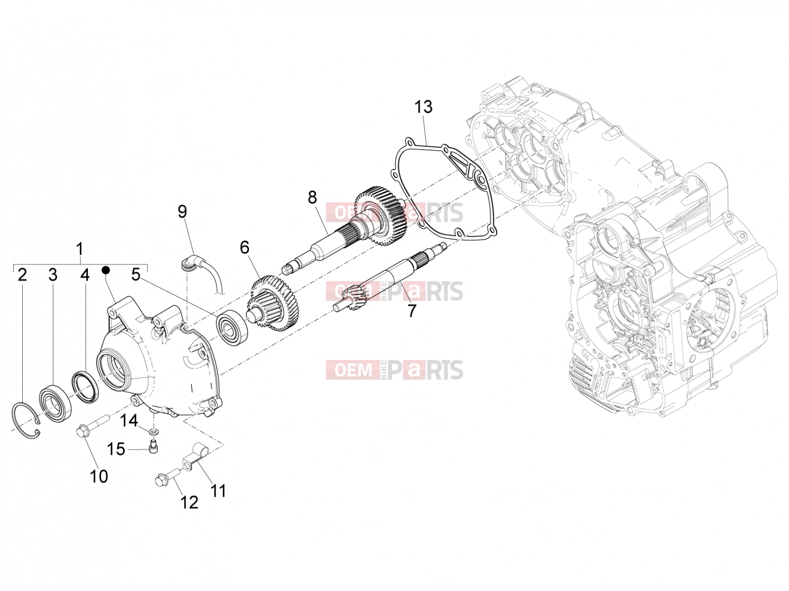 Engine » Reduction unit - Gilera Fuoco 500 LT 2013