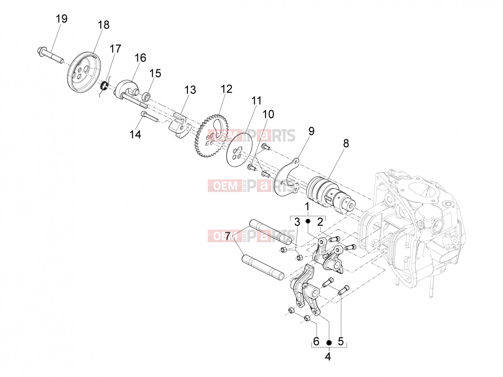 gilera 2013 Fuoco 500 LT Engine » Rocking levers support unit