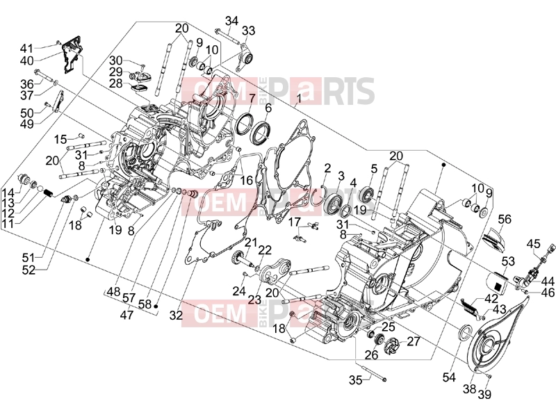 gilera 2007 GP 800 Engine » Crankcase
