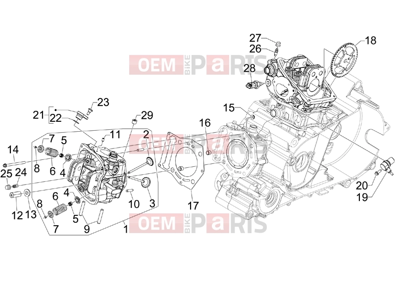 gilera 2007 GP 800 Engine » Head unit - Valve