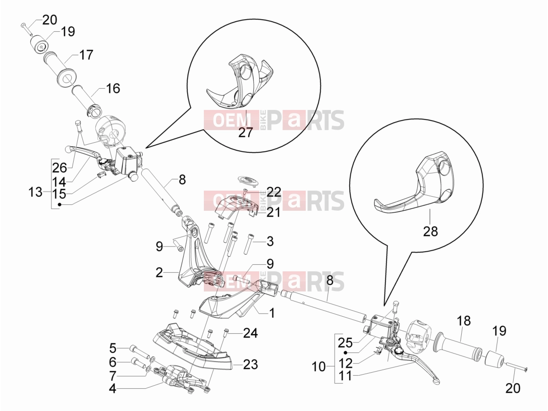 gilera 2009 GP 800 Handlebars/Steering » Handlebars - Master cil.