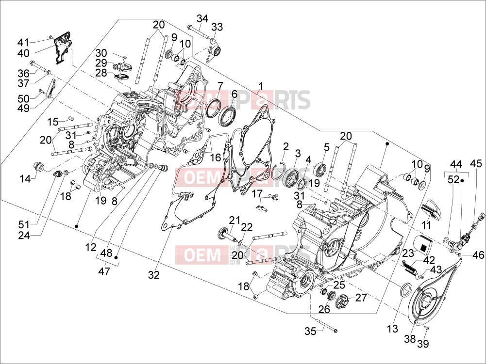 Engine » Crankcase - Gilera GP 800 2010