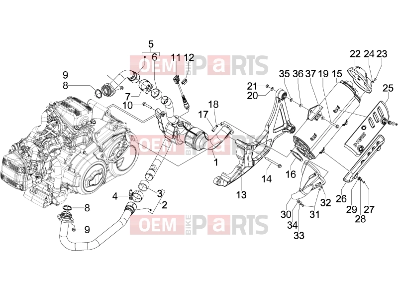gilera 2011 GP 800 Engine » Silencer