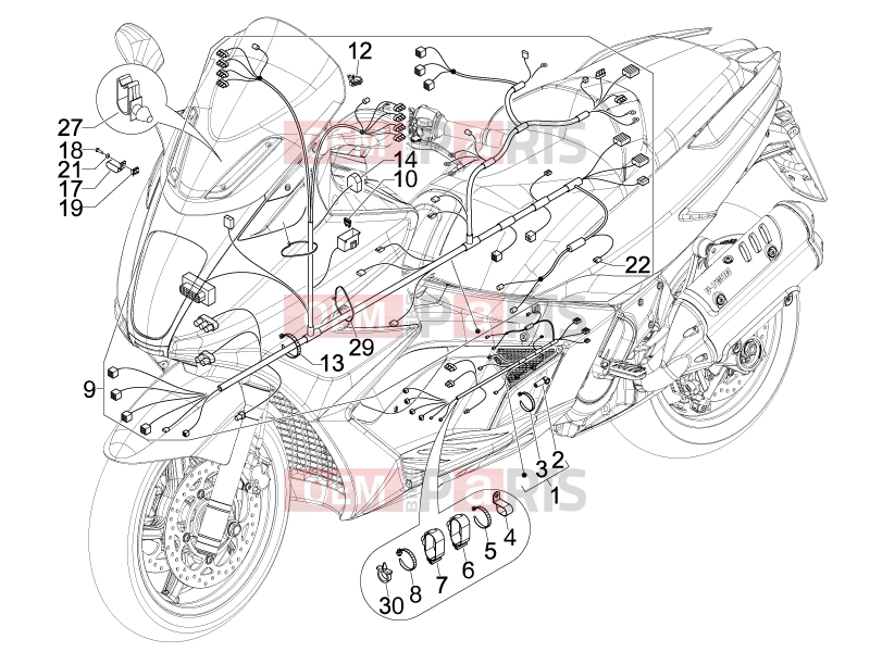 gilera 2009 GP 800 Centenario Electrical system » Main cable harness