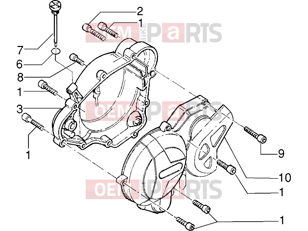 Engine » Half crankcase covers - Gilera H@k