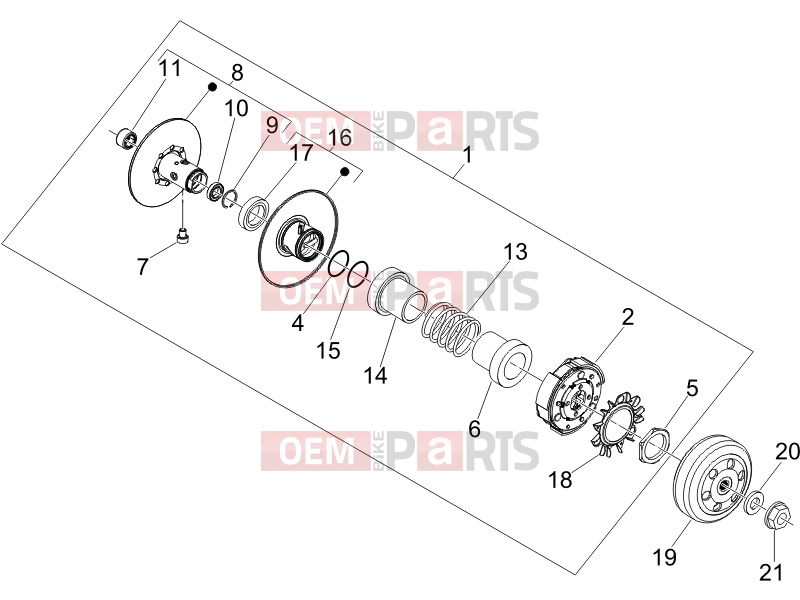 gilera 2007 Nexus 250 Engine » Driven pulley