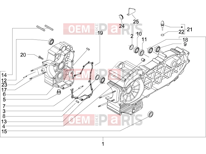 Engine » Crankcase - Gilera Nexus 500 2009