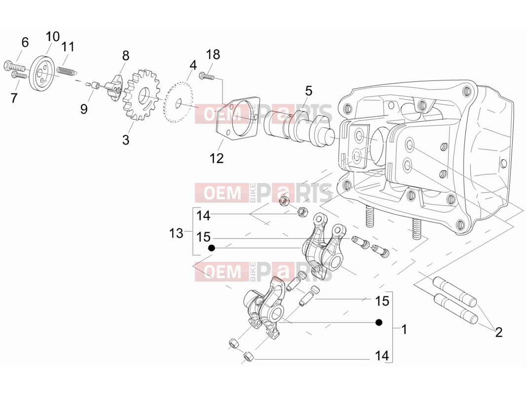 Engine » Rocking levers support unit - Gilera Nexus 500 2009