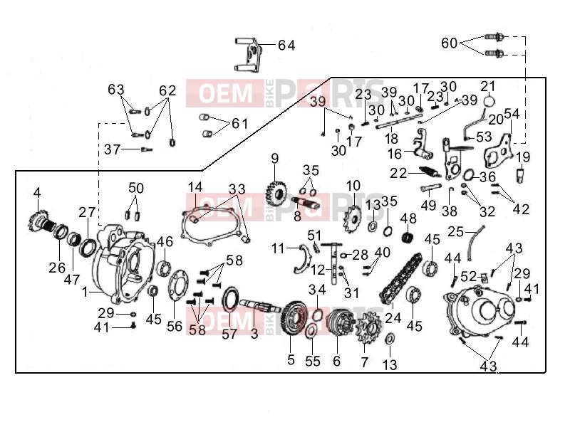 Engine » Gear-box components - Gilera Oregon 250 2009