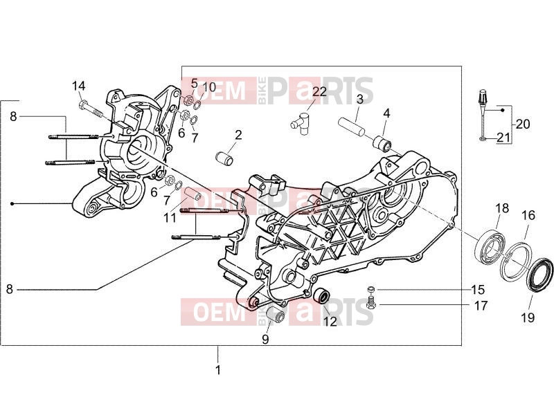 Engine » Crankcase - Gilera Runner 50 Pure Jet 2007