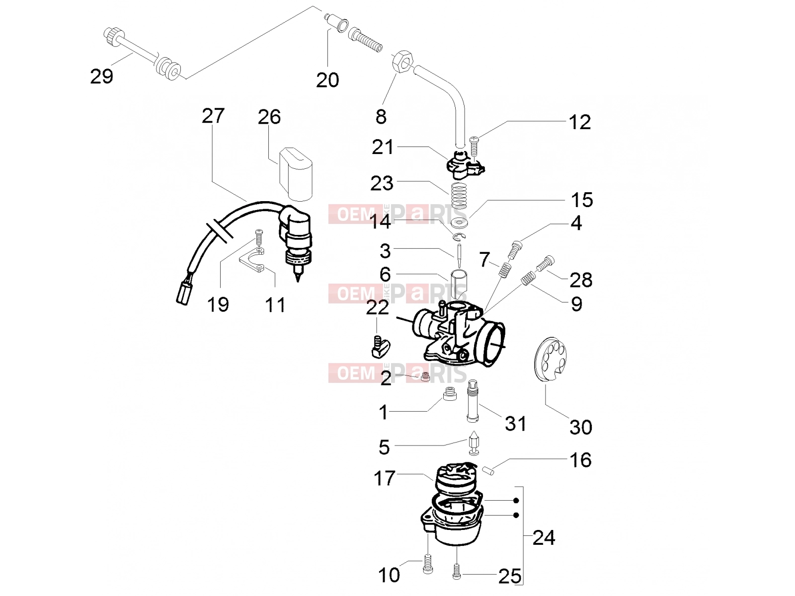 Engine » Carburetor's components - Gilera Runner 50 SP 2011