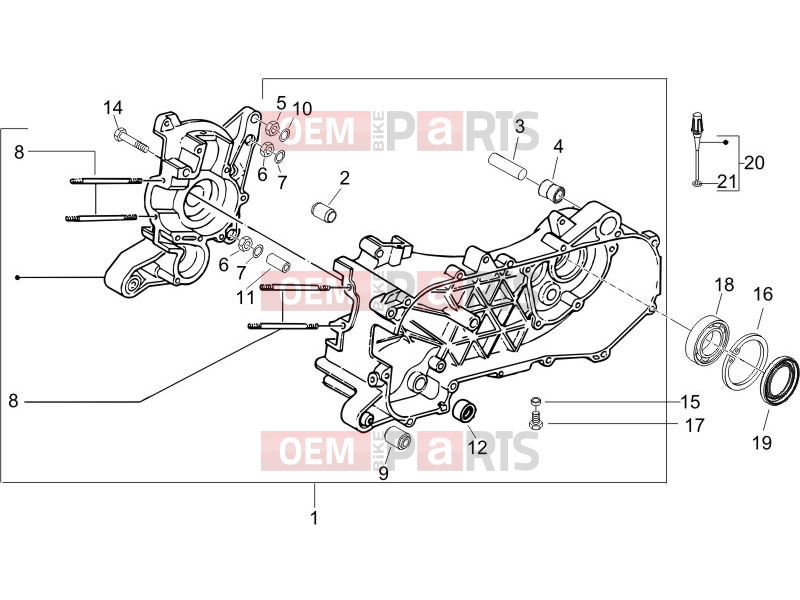 gilera 2012 Runner 50 SP Engine » Crankcase