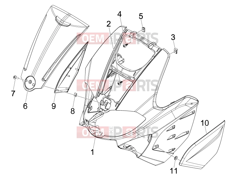 gilera 2012 Runner 50 SP Frame - Plastic parts - Coachwork » Front shield