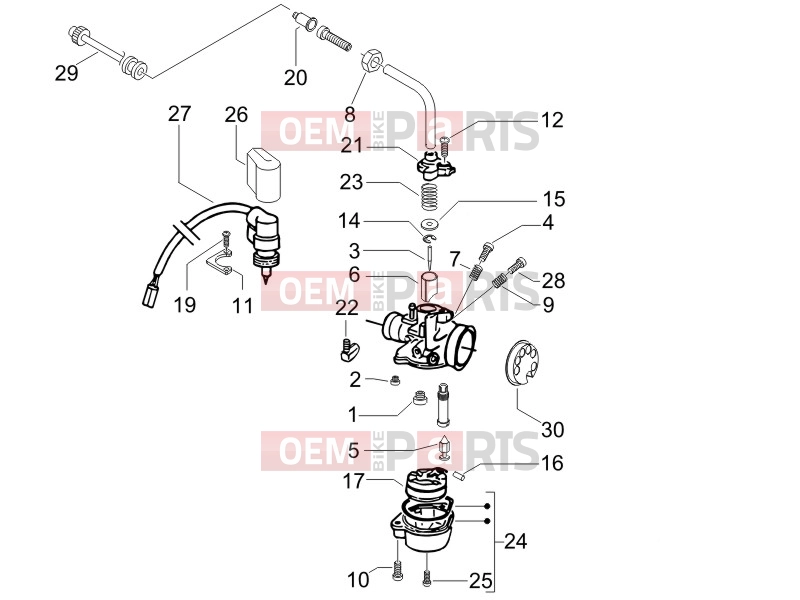Engine » Carburetor's components - Gilera Runner 50 SP 2009