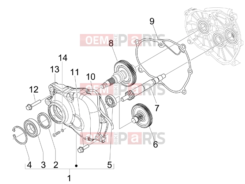 gilera 2012 Runner 125 ST 4T Engine » Reduction unit