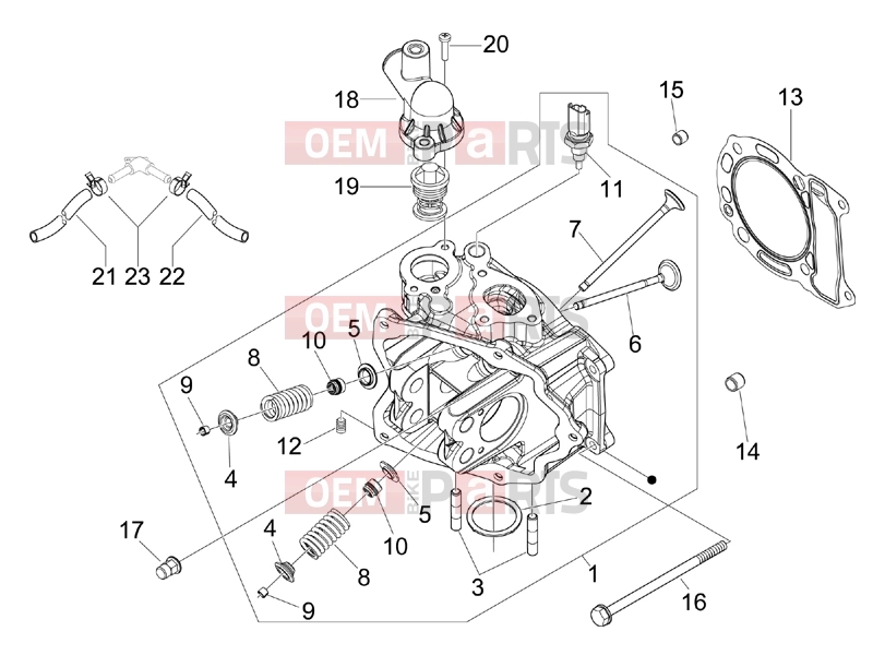 gilera 2014 Runner 125 ST 4T Engine » Head unit - Valve