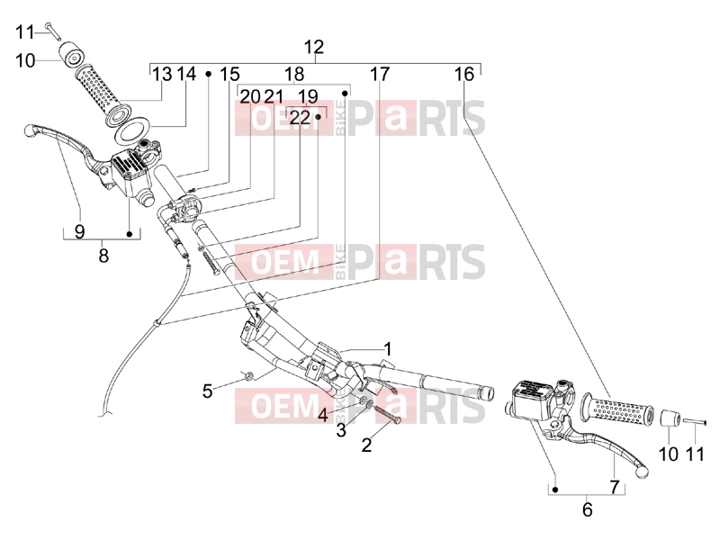 gilera 2015 Runner 125 ST 4T Handlebars/Steering » Handlebars - Master cil.