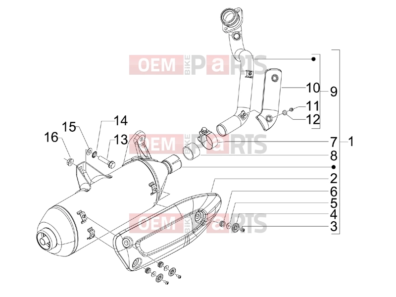 gilera 2016 Runner 125 ST 4T Engine » Silencer