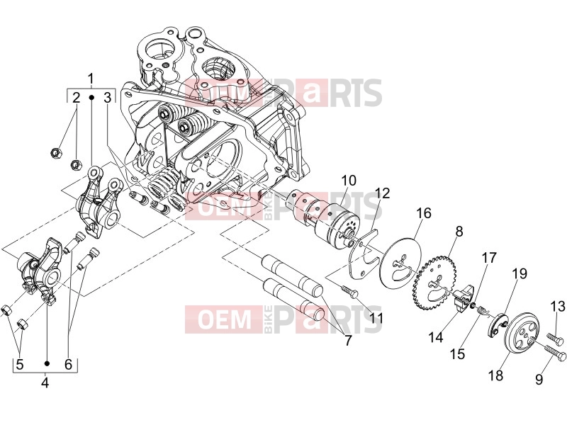 gilera 2009 Runner 200 ST 4T Engine » Rocking levers support unit