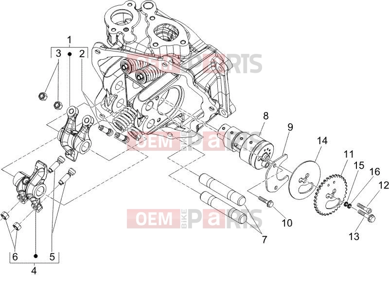 gilera 2006 Runner 125 VX 4T Engine » Rocking levers support unit