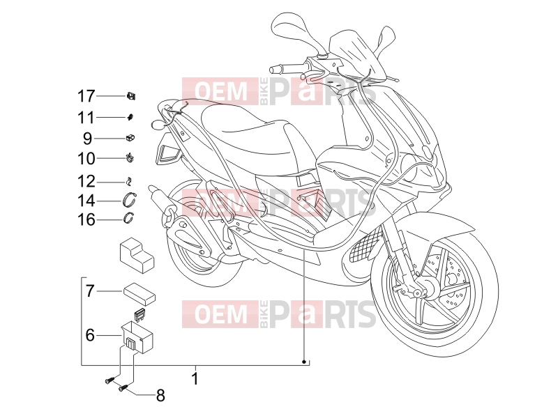 Electrical system » Main cable harness - Gilera Runner 125 VX 4T -SC- 2006