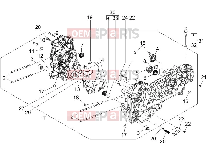 Engine » Crankcase - Gilera Runner 125 VX 4T -SC- 2007