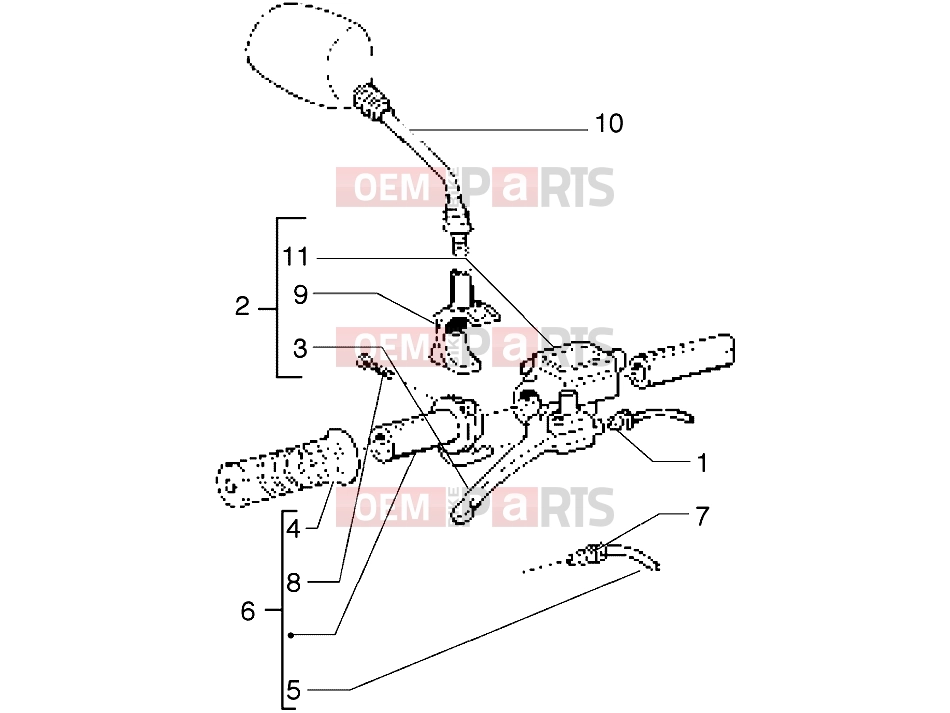 Handlebars » Handlebars component parts - Gilera Stalker 50
