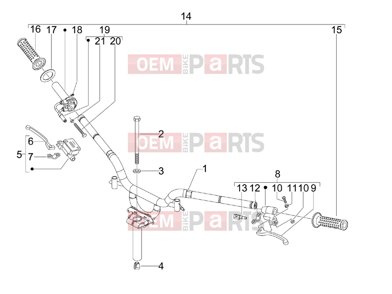 gilera 2012 Stalker 50 Handlebars/Steering » Handlebars - Master cil.