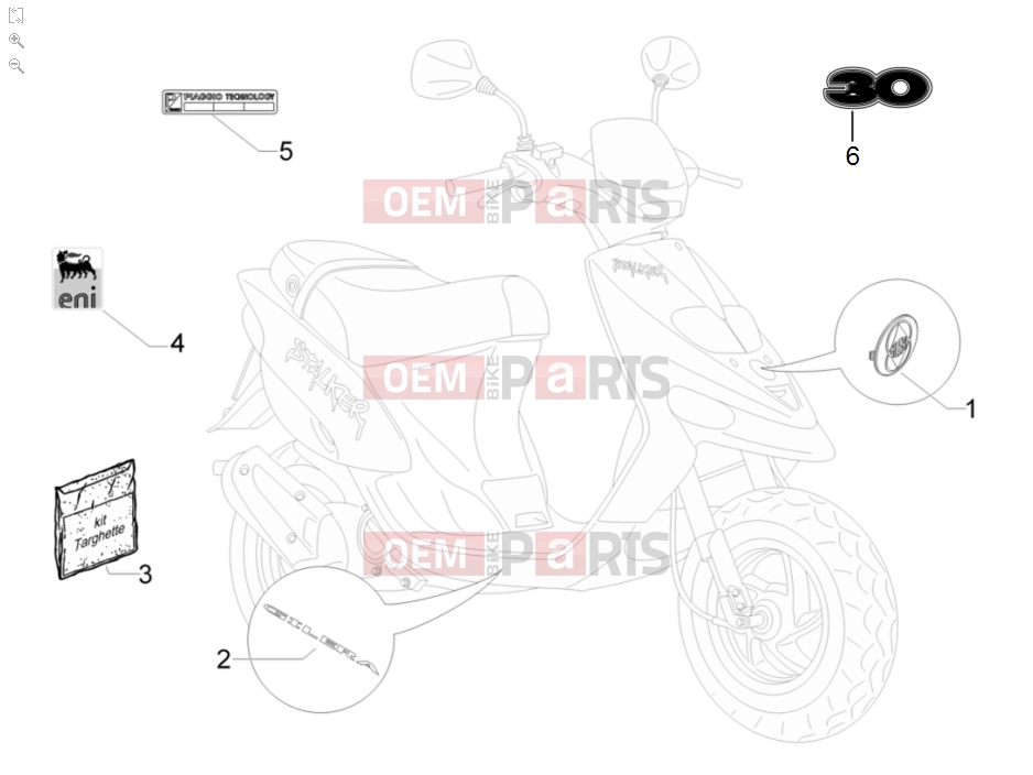 Frame - Plastic parts - Coachwork » Plates - Emblems - Gilera Stalker 50 2012