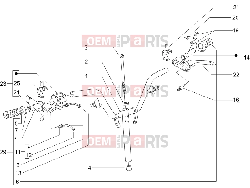 gilera 2007 Stalker 50 Special Edition Handlebars/Steering » Handlebars - Master cil.