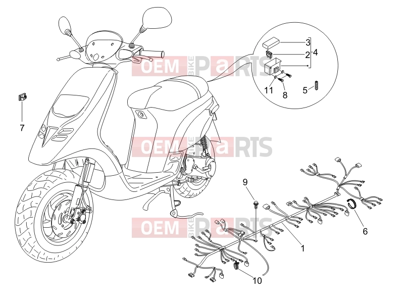 gilera 2009 Storm 50 Electrical system » Main cable harness