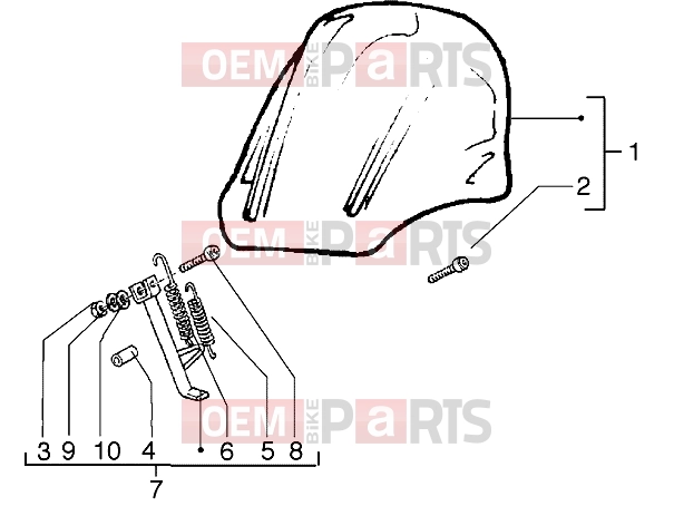 gilera Runner VX Chassis » Windshield kit-Stand kit
