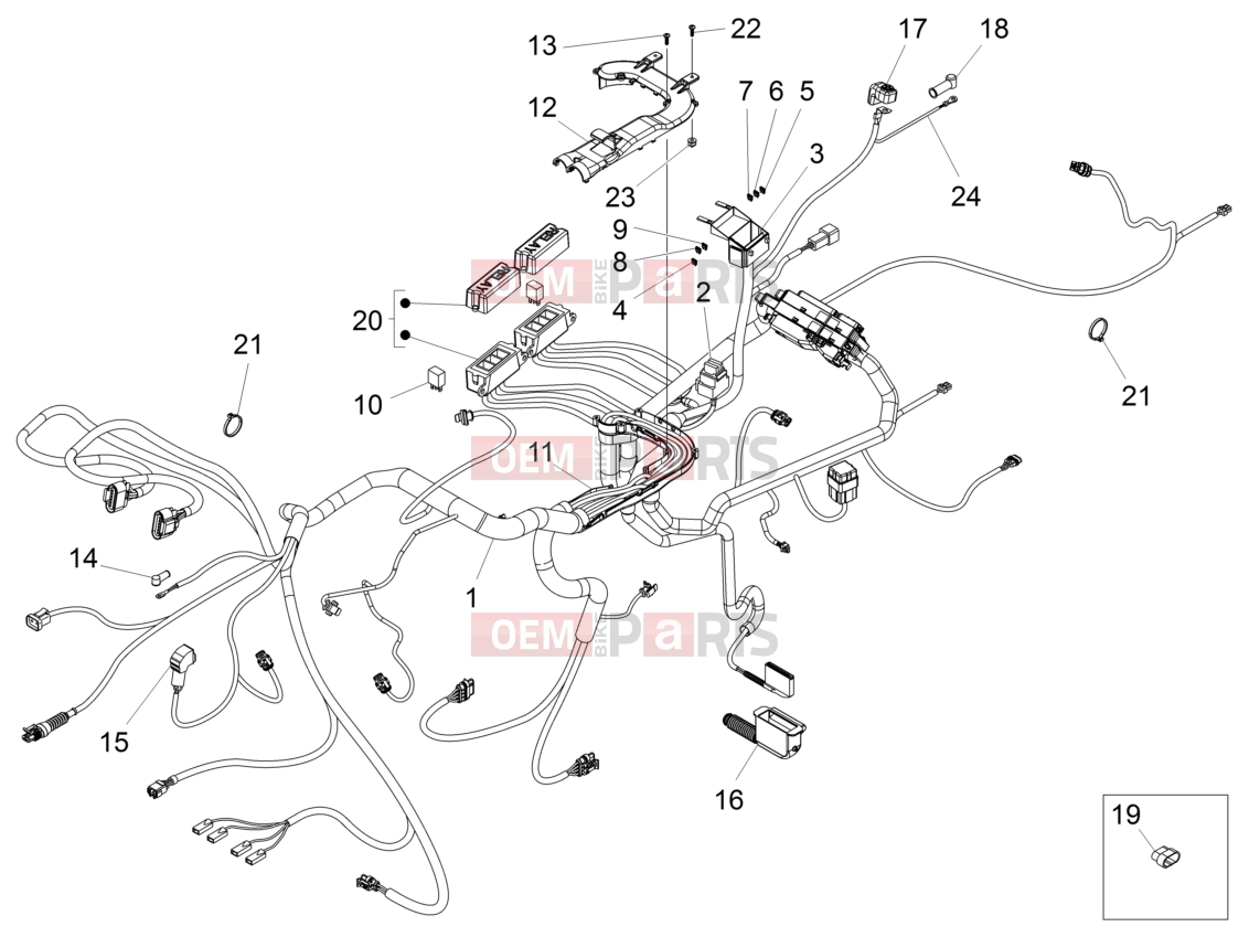 Electrical systems » Central electrical system - Motoguzzi Audace 1400 Carbon ABS 2019