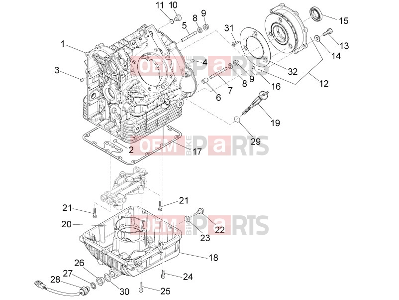 Engine » Crankcases I - Motoguzzi Eldorado 1400 ABS 2018