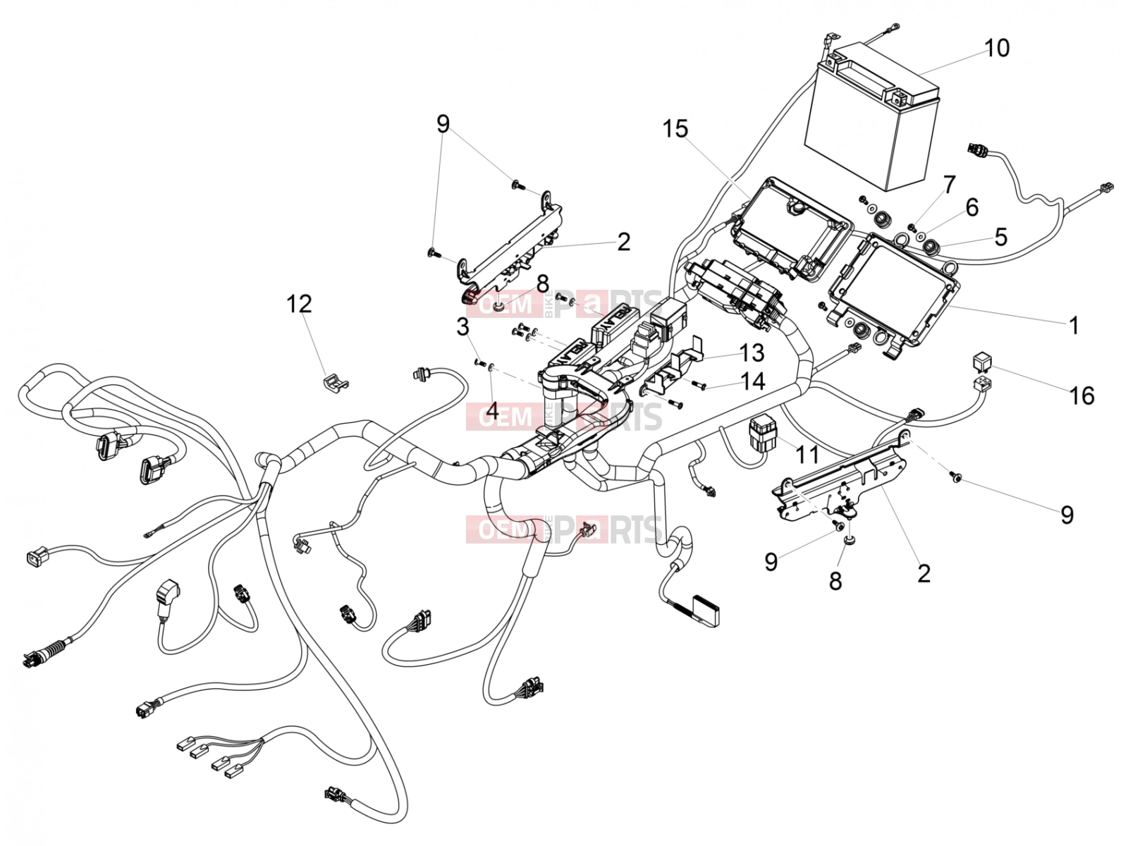 MOTOGUZZI Eldorado 1400 ABS Electrical systems » Rear electrical system