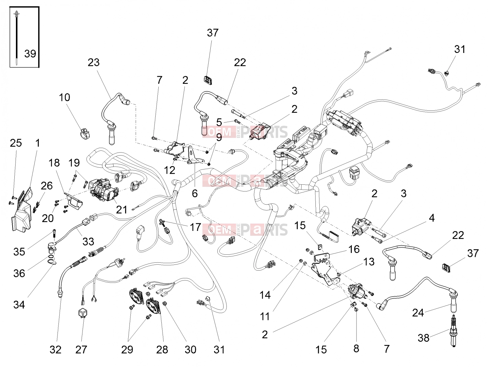 MOTOGUZZI Eldorado 1400 ABS (USA) Electrical systems » Front electrical system