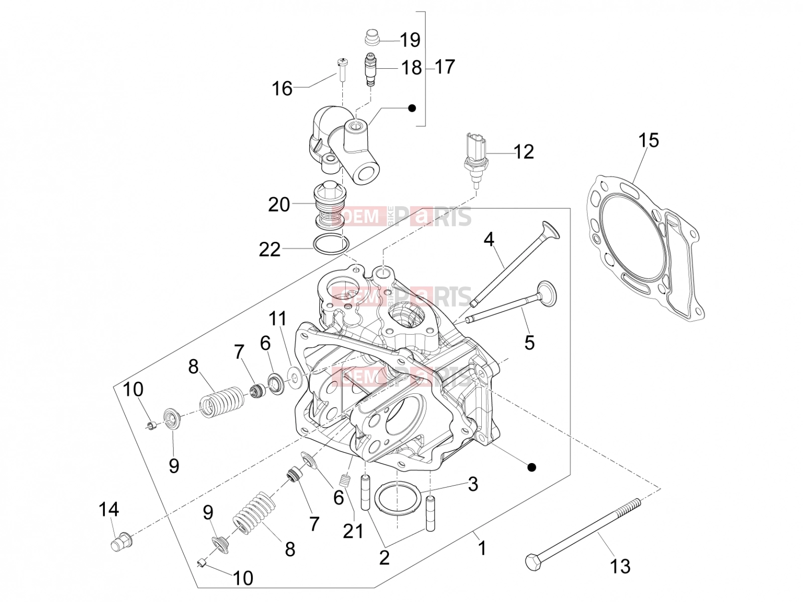 Engine » Head unit - Valve - Piaggio MP3 125 ie 2008-2011 (EMEA)