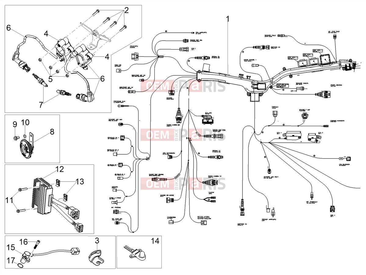 MOTOGUZZI V 85 TT e4 ABS 2019 (EMEA) Electrical systems » Front electrical system