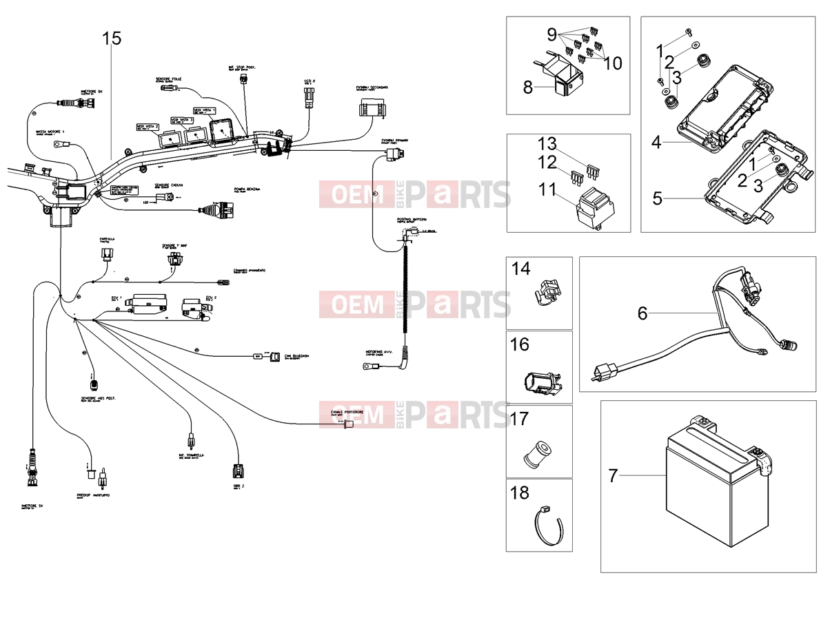 MOTOGUZZI V 85 TT e4 ABS 2019 (EMEA) Electrical systems » Rear electrical system