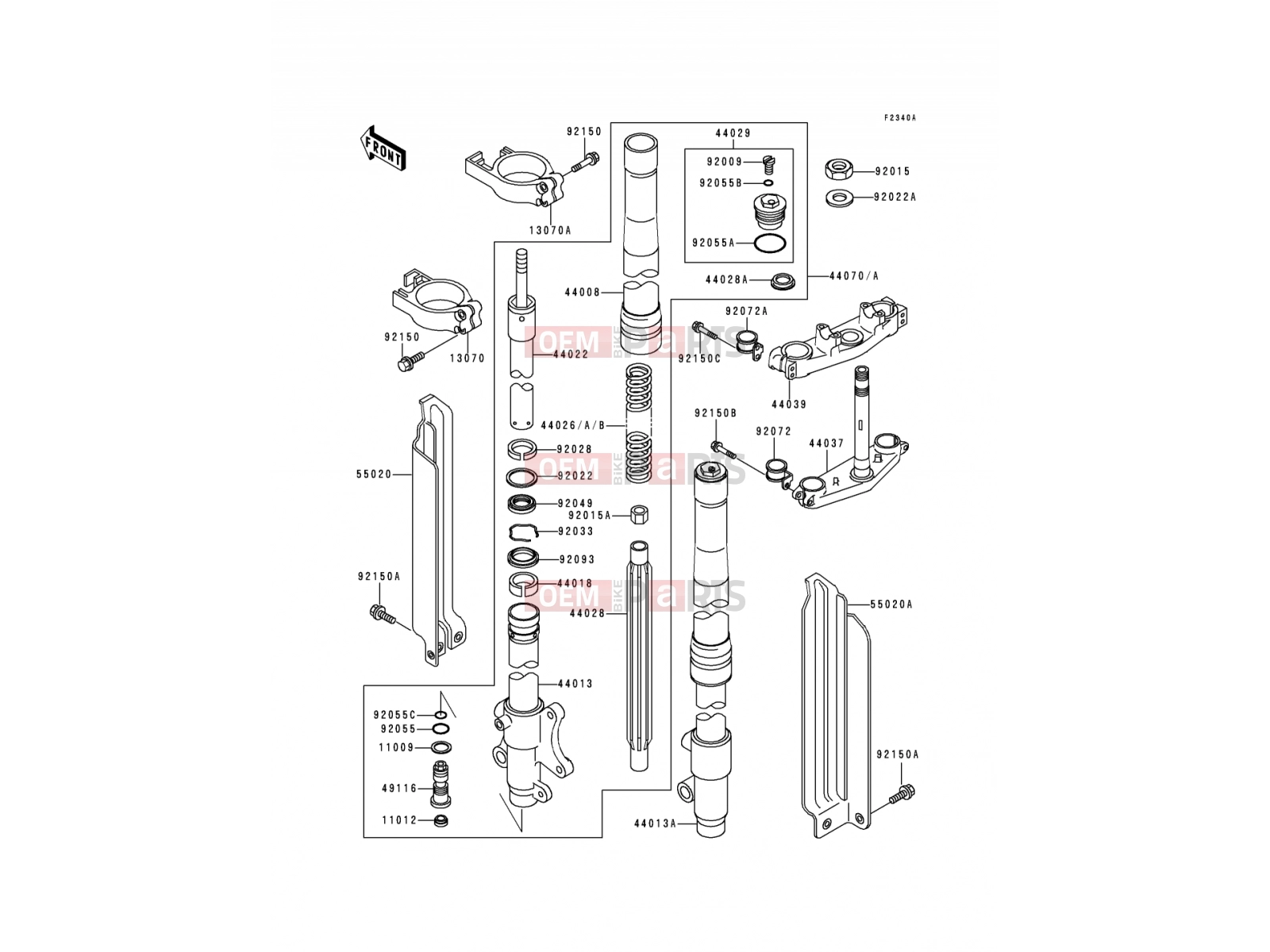 Front Fork - Kawasaki KDX200 (KDX200-E6) 1994